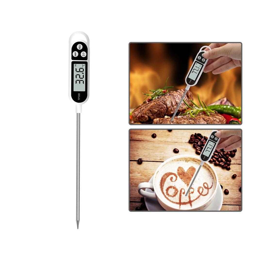 Cooking Thermometer, Digital Meat Food Thermometer Instant Read Long Probe Auto-Off LCD Screen Kitchen Thermometer