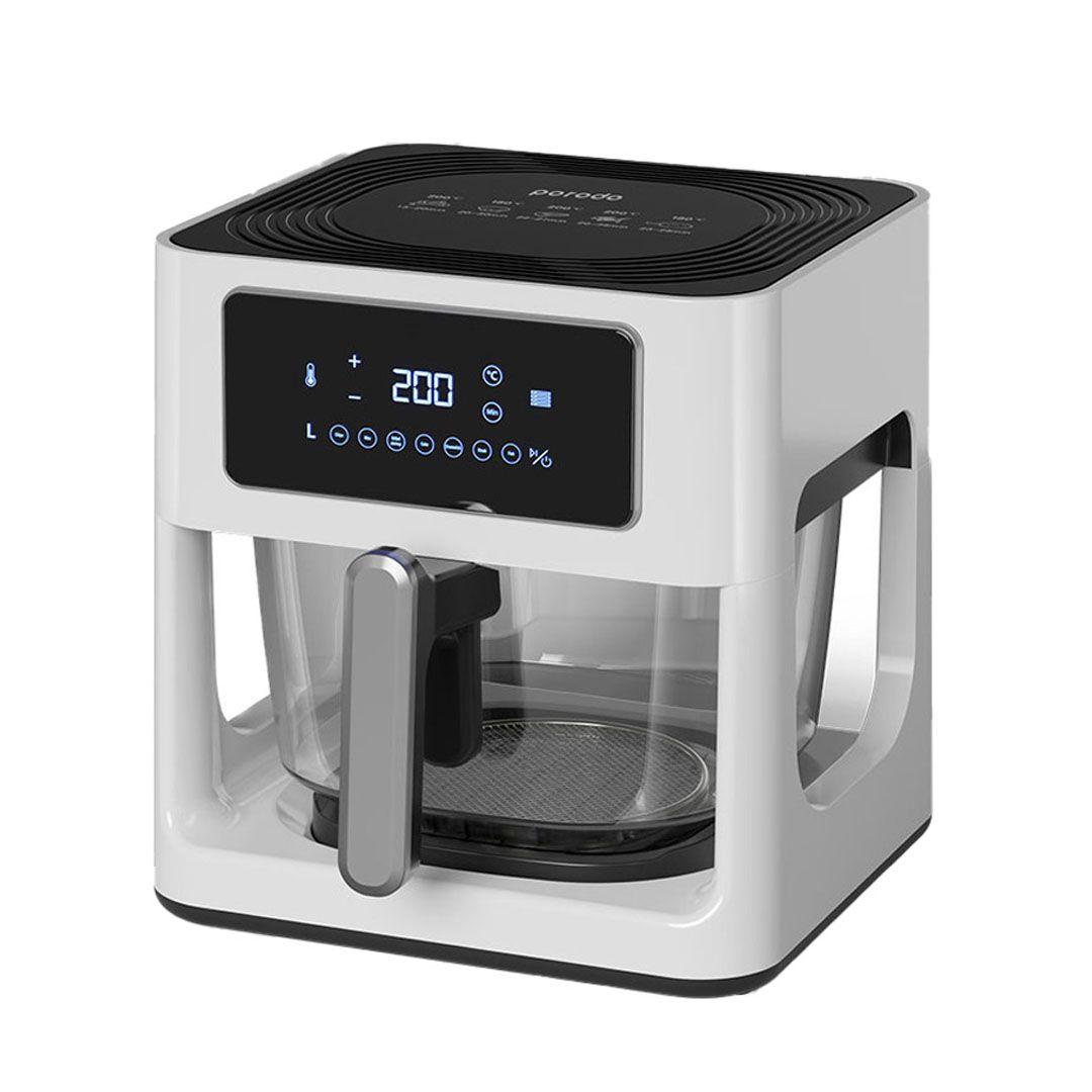 Porodo LifeStyle 5L Glass Pot Air Fryer 1000W, Adjustable Temperature