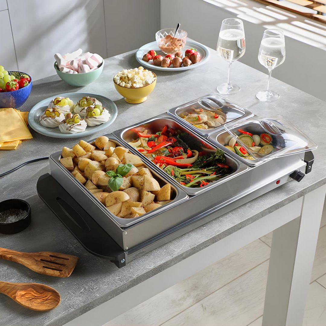 Electric Food Warmer with 4 heating Trays