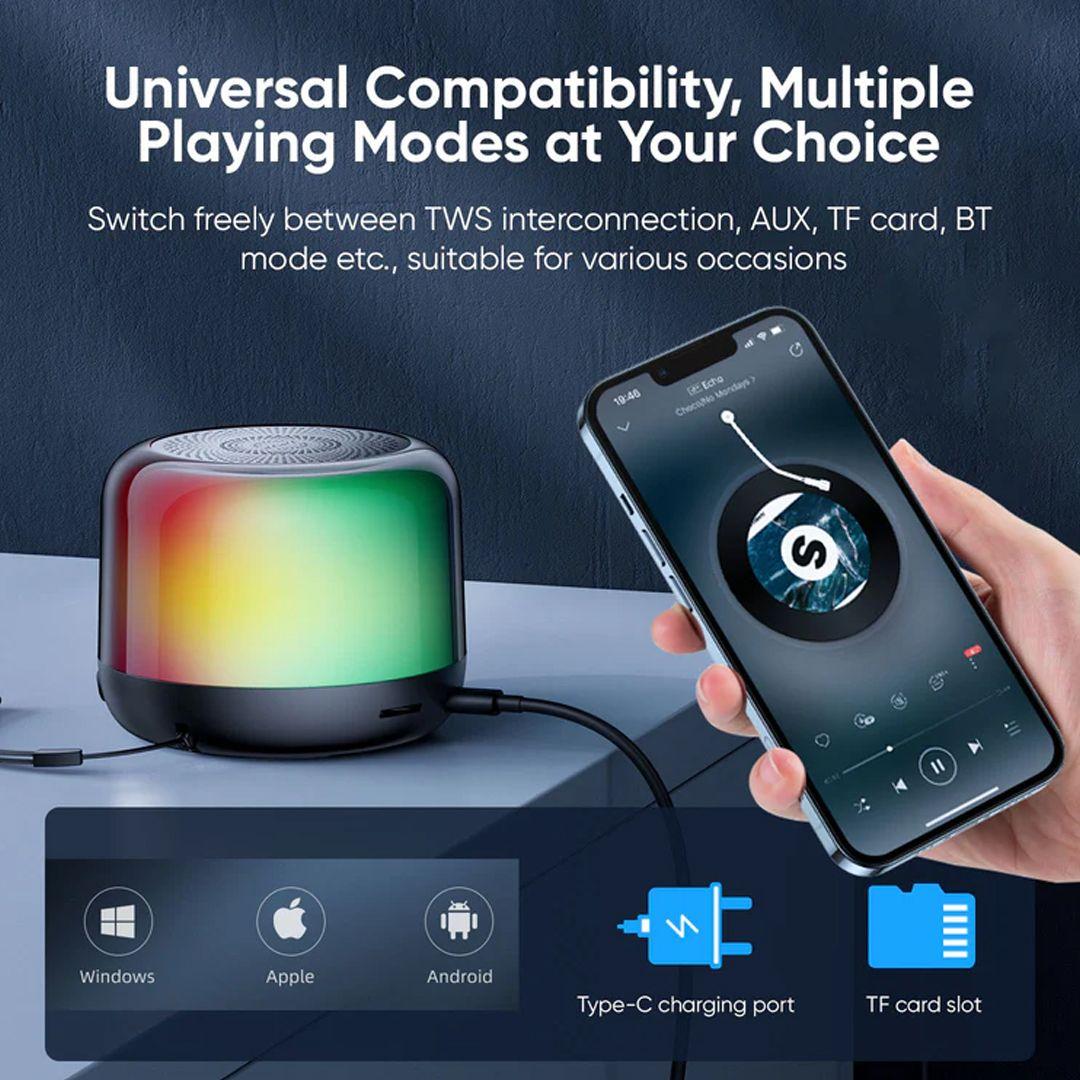 JOYROOM JR-ML03 Transparent Wireless Bluetooth Speaker RGB Lighting with Type C and AUX