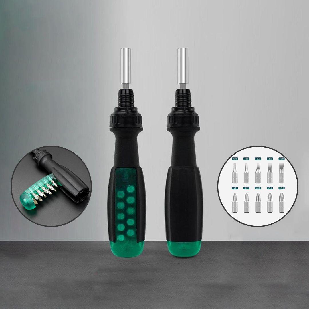 11 In 1 Precision Ratchet Screwdriver Combo Set 