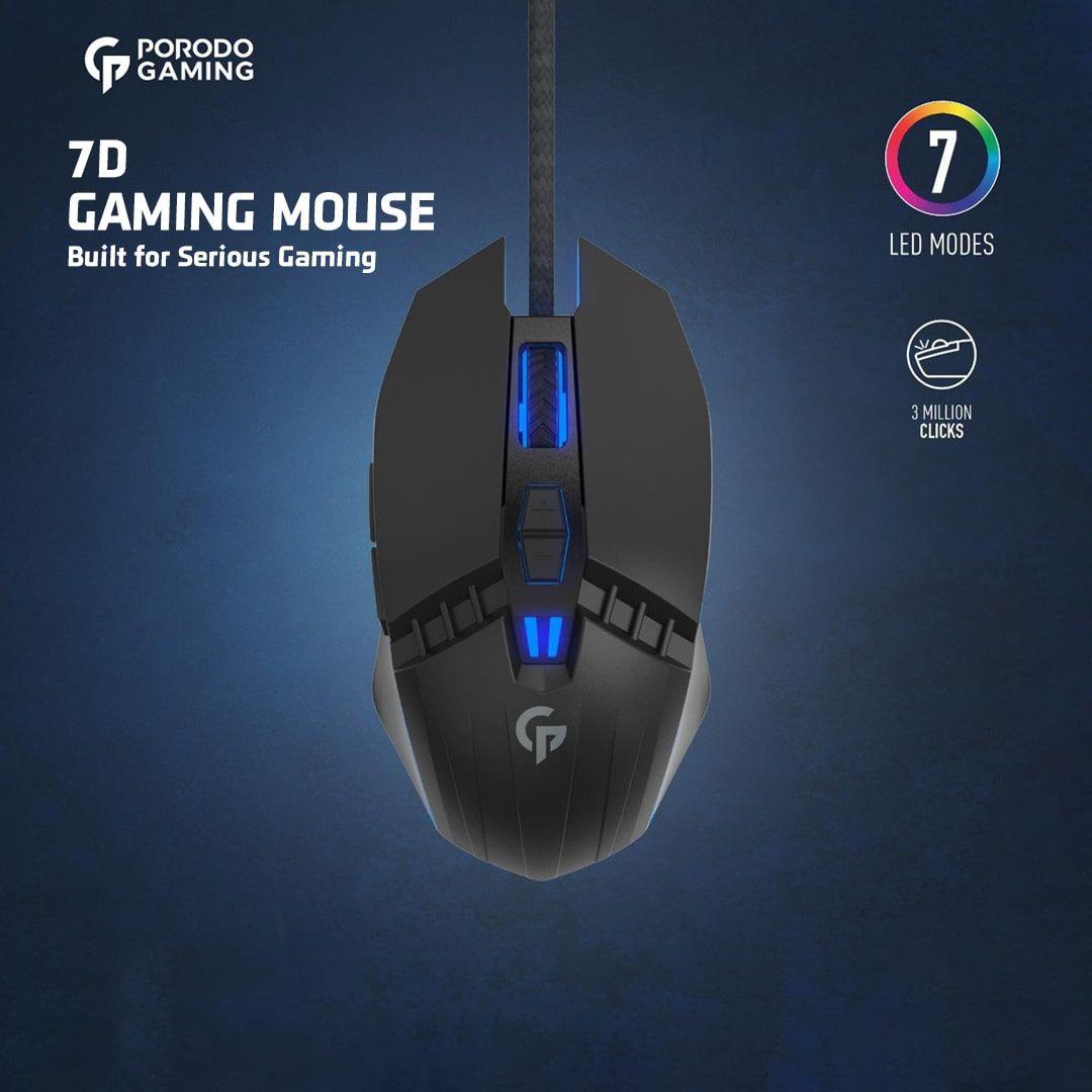Porodo Gaming 7D Wired LED Mouse 8000 DPI