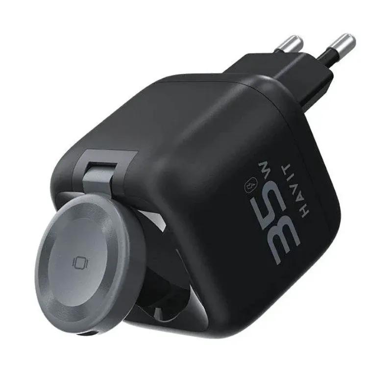 HAVIT UC250-A 35W GaN Wall Charger with Retractable USB-C Cable