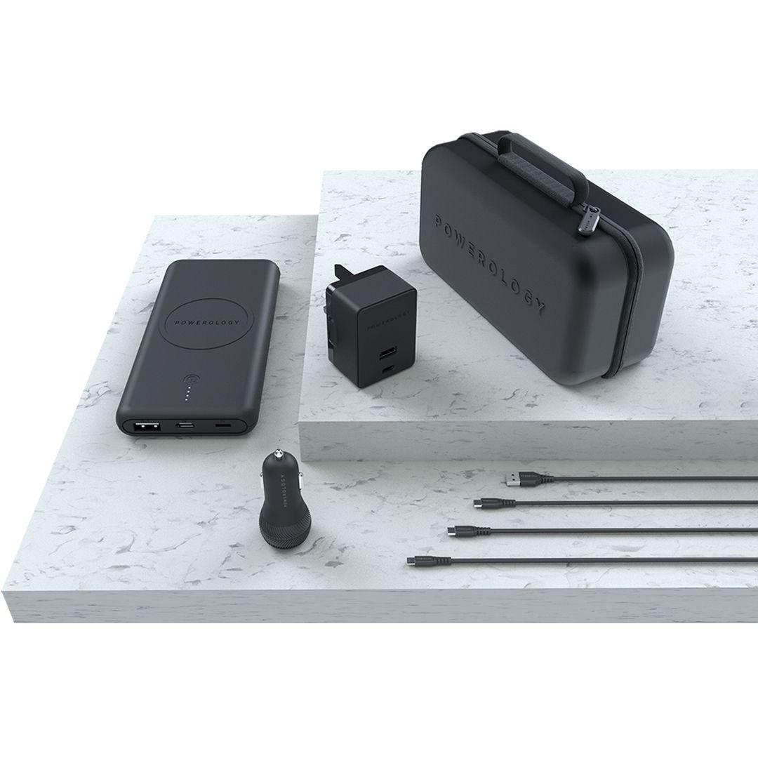 Powerology 8 In 1 PD Charging Combo Complete Power Pack for Home, Car and Travel