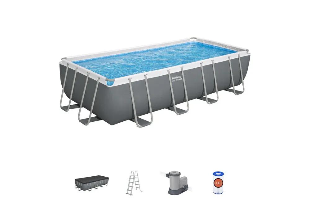 BESTWAY 5.49M X 2.74M X 1.22M RECTANGULAR POOL SET (Contents:Pool, Sand Filter Pump(220-240V), Ladder, Cover, ChemConnect Dispenser) 