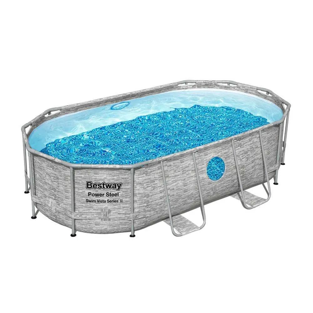 BESTWAY 4.27M X 2.50M X 1.00M OVAL POOL SET (Contents:One Pool, Filter Pump(220-240V), Ladder, Cover, ChemConnect Dispenser, Compatible with Cartridge 58094(II)220-240V) 
