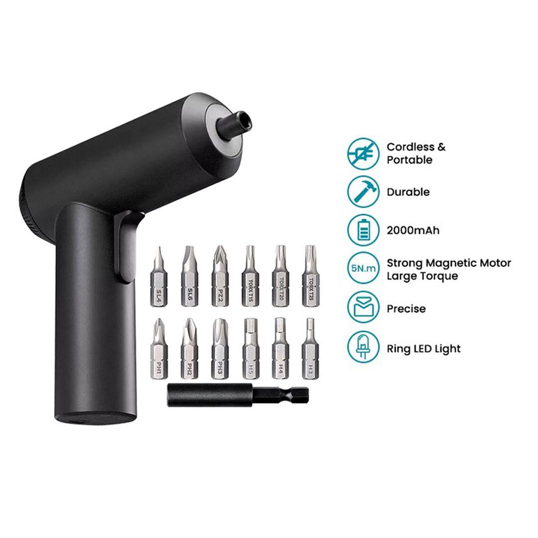 Xiaomi Mi Cordless Rechargeable Screwdriver Li-ion Electric Screwdriver with 12PCS S2 Screw Bits
