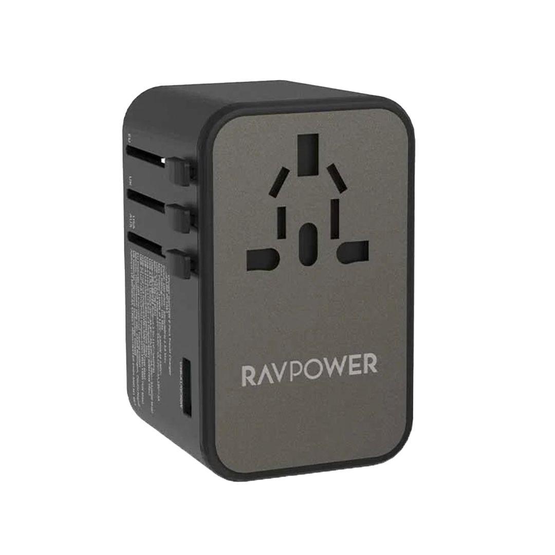 RAVPOWER RP-PC1043 75W Fast Charging Travel Charger with 3 USB Ports and Type-C Port