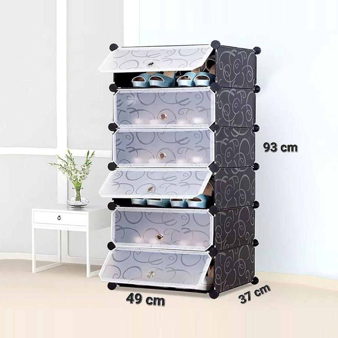 Folding 6 Layers Multipurpose Space Saving Shoe Organizer Cabinet for Easily Storage of Shoes
