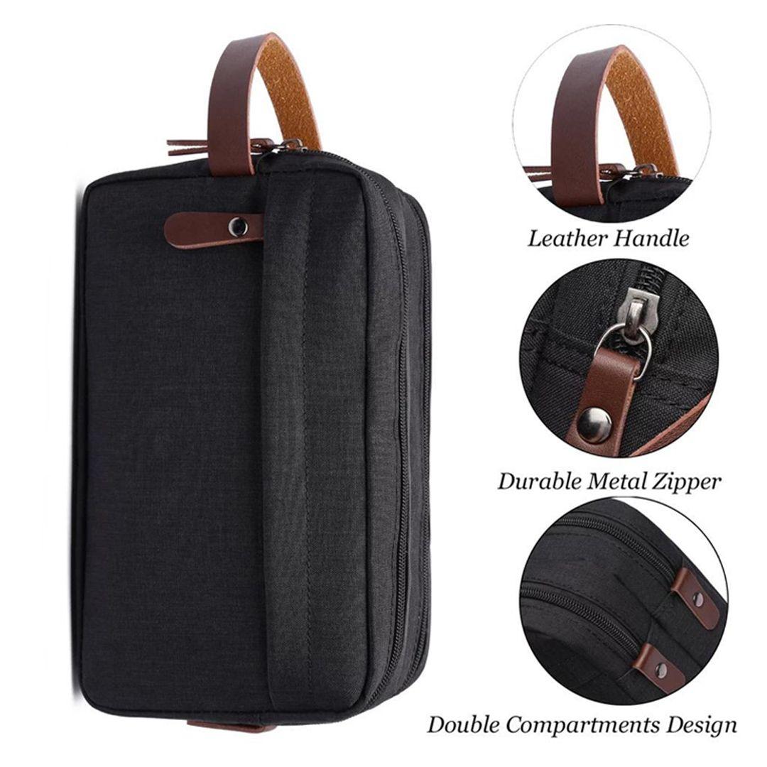 Men's Handbag Made of High-Durability and Water-Resistant Polyester Material, Double-Layer Detachable