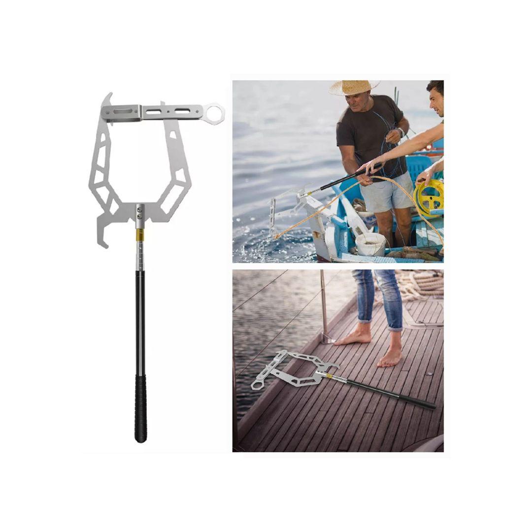 Multipurpose Long Distance U Shape Boat Hook with Aluminum Alloy Teepor Front