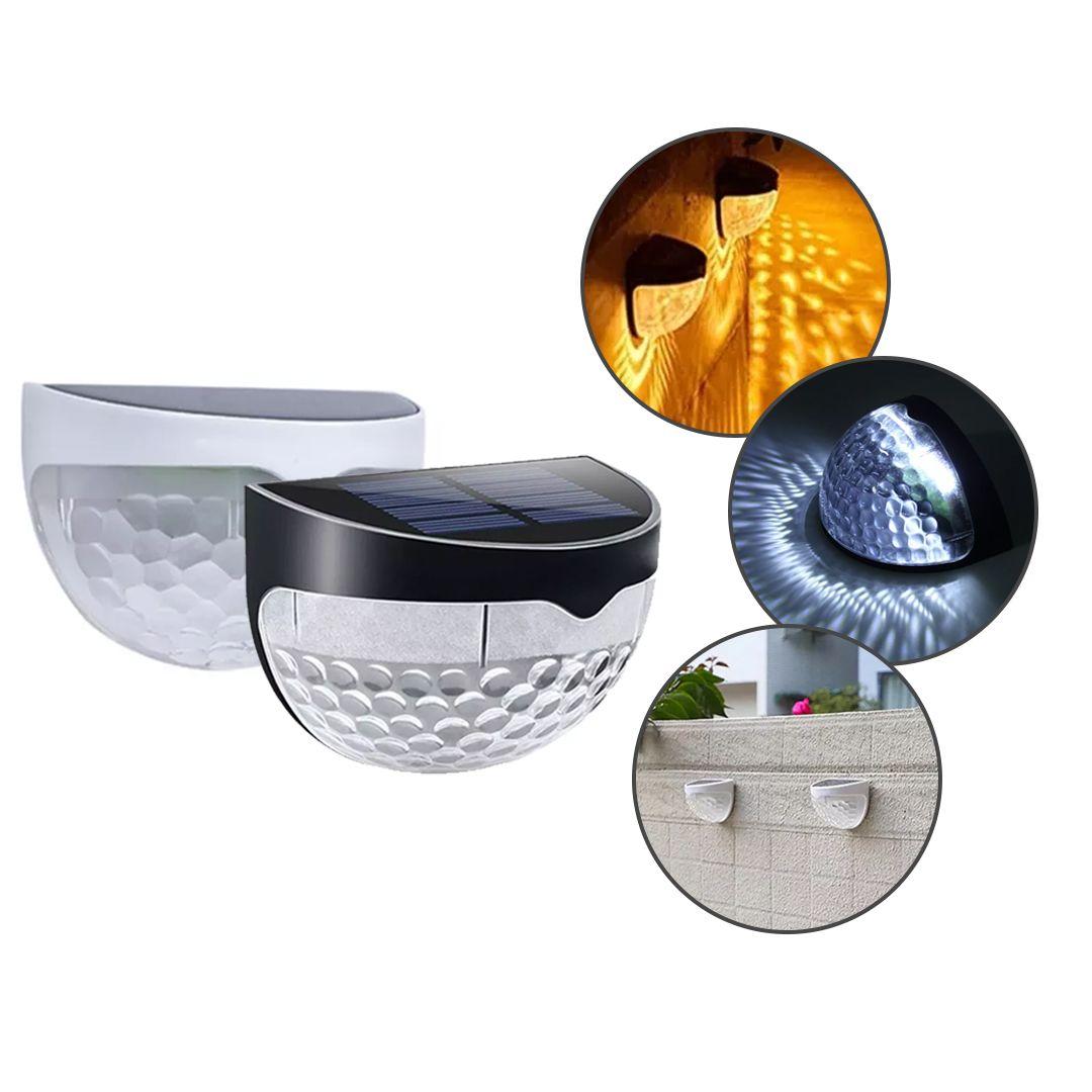 Solar Power LED Lamp (2 pcs set) Semicircular Wall-mounted Light Waterproof Outdoor Lighting