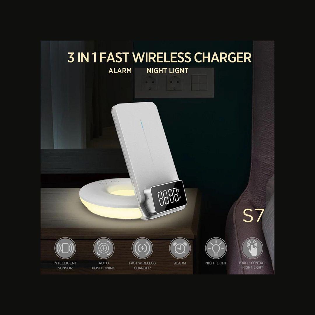 Ximinno S7 Wireless Charger 3 in 1 15W Fast Wireless Charger Foldable Design