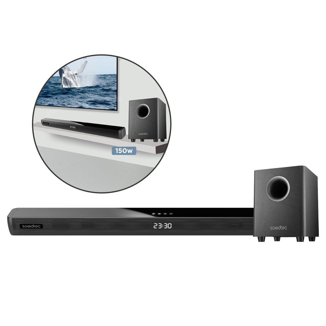 Soundtec By Porodo 2.1 Ch Soundbar With Wireless Subwoofer
