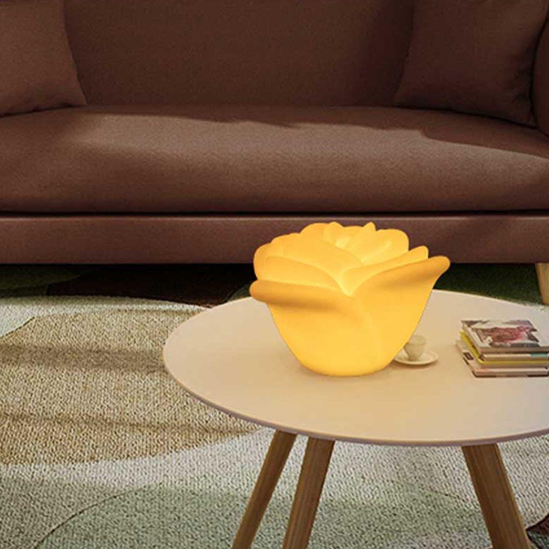 RGBW Energy Saving Rechargeable Night Light Rose Lamp with 4 Color Changing Modes