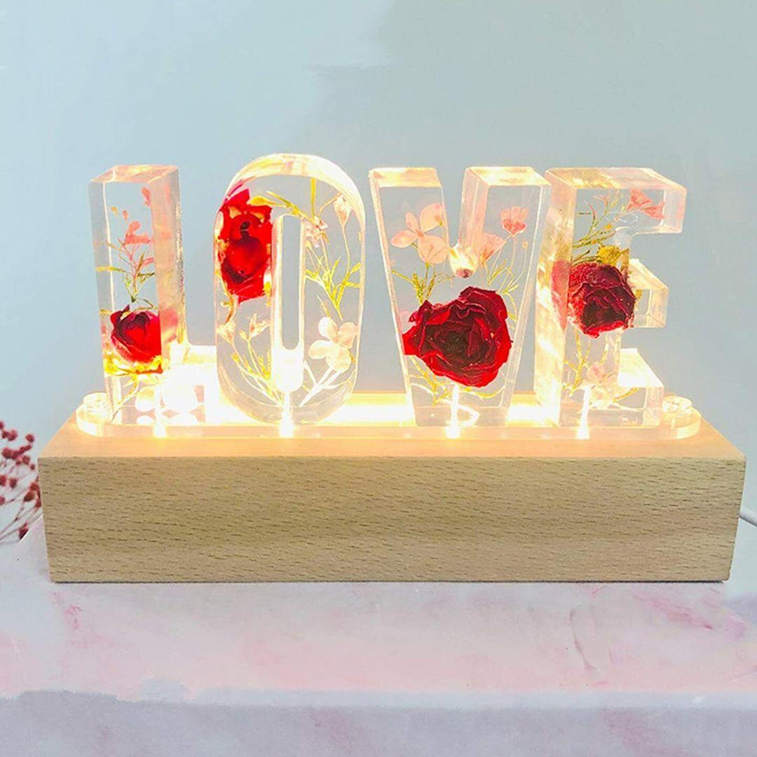 LED night light in the shape of the word LOVE
