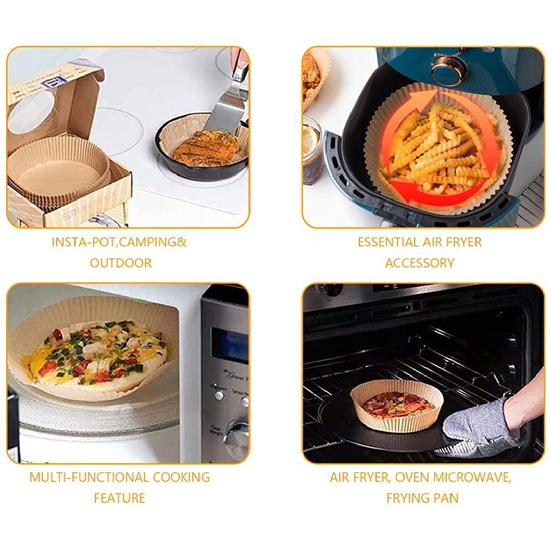 Oilproof Paper Liner for Air Fryer Non-Stick Round Pot 16 * 4.5cm (50 Pieces)