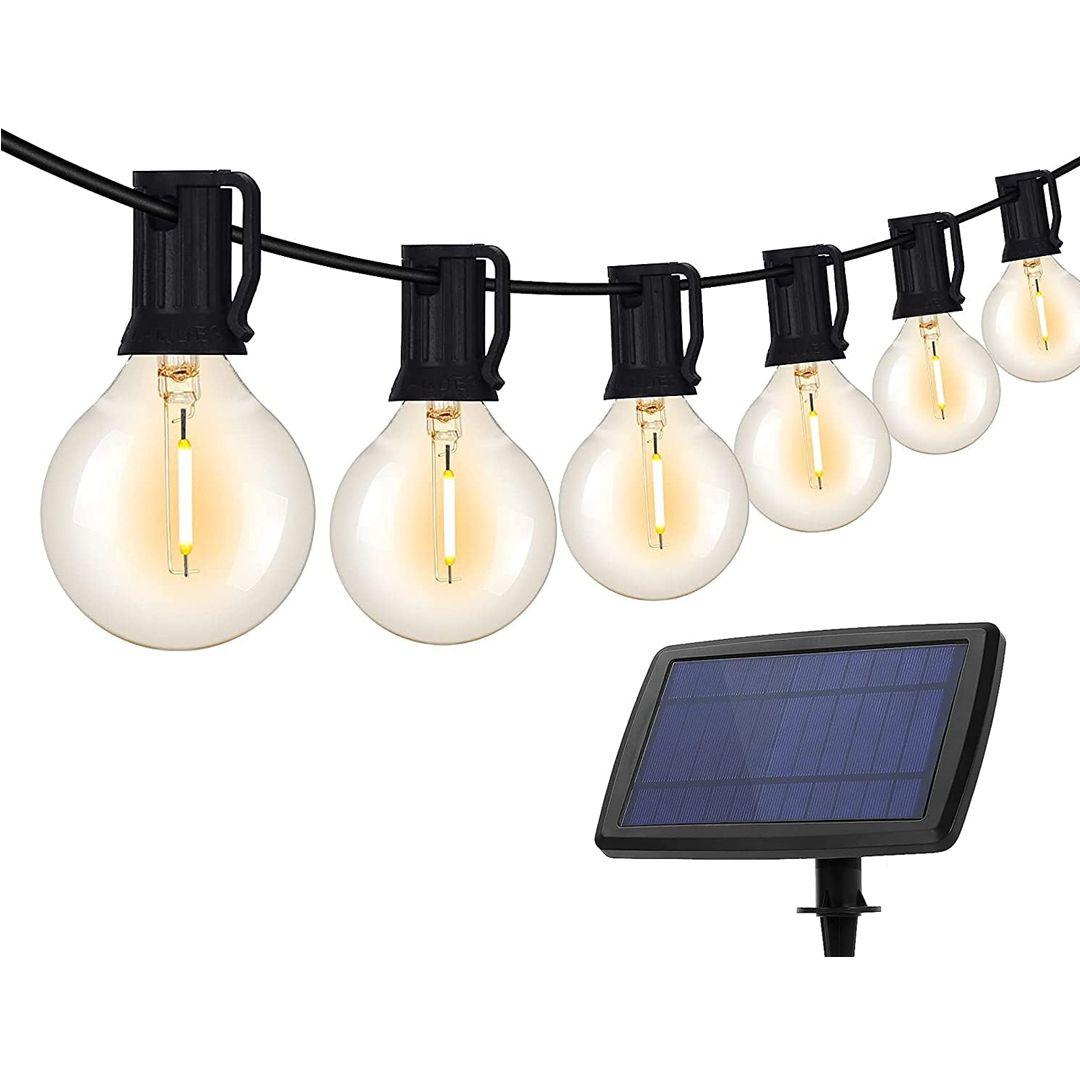Solar Powered G40 String Lights Outdoor 