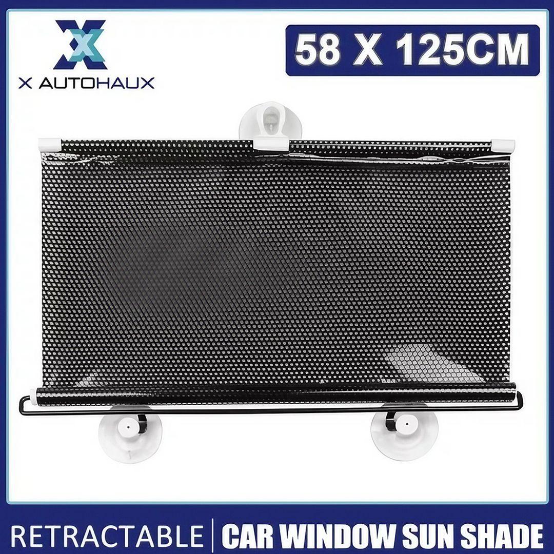 Retractable Polka Dot Car Window Sun Protection Folding Curtain 58x125 cm