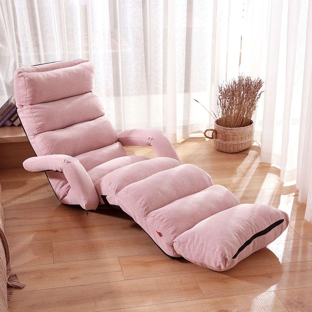 Folding Chaise Lounge with Armrests Adjustable