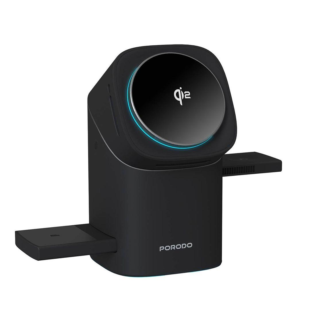 Porodo PD-FWCH043-BK Auto Rotate & Slide Qi2 MagSafe Charging