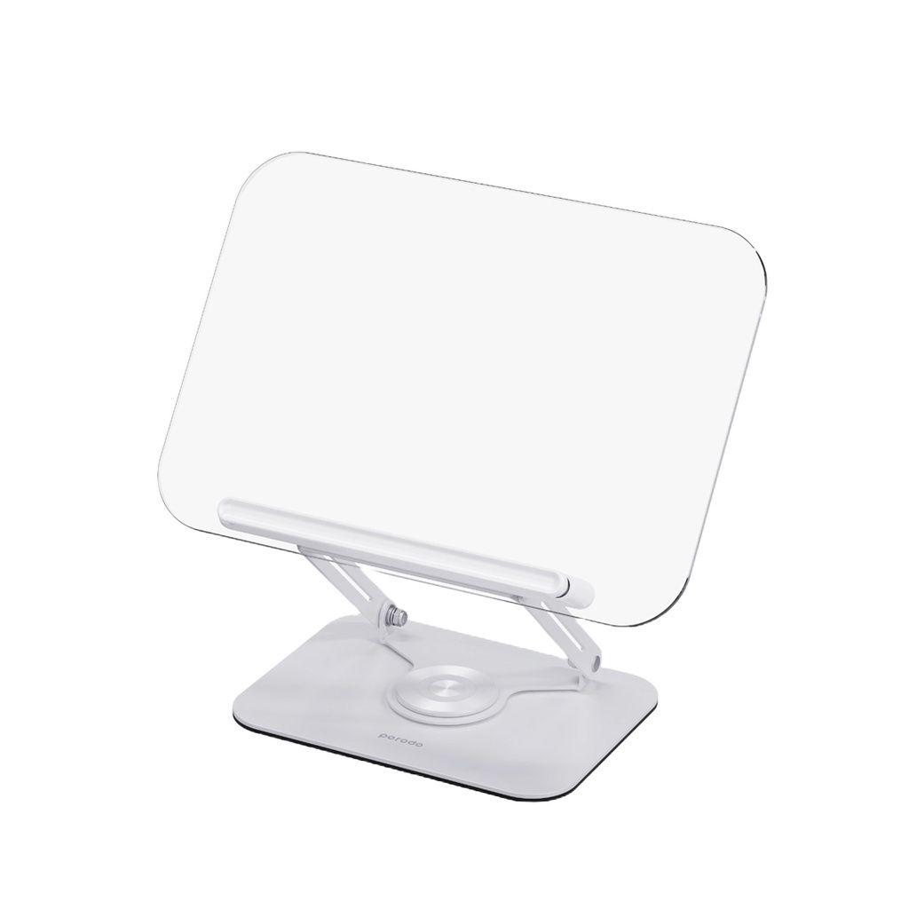 Porodo PD-TRN360S-WH Transparent 360% Rotatable and Angle Adjustable Tablet Stand