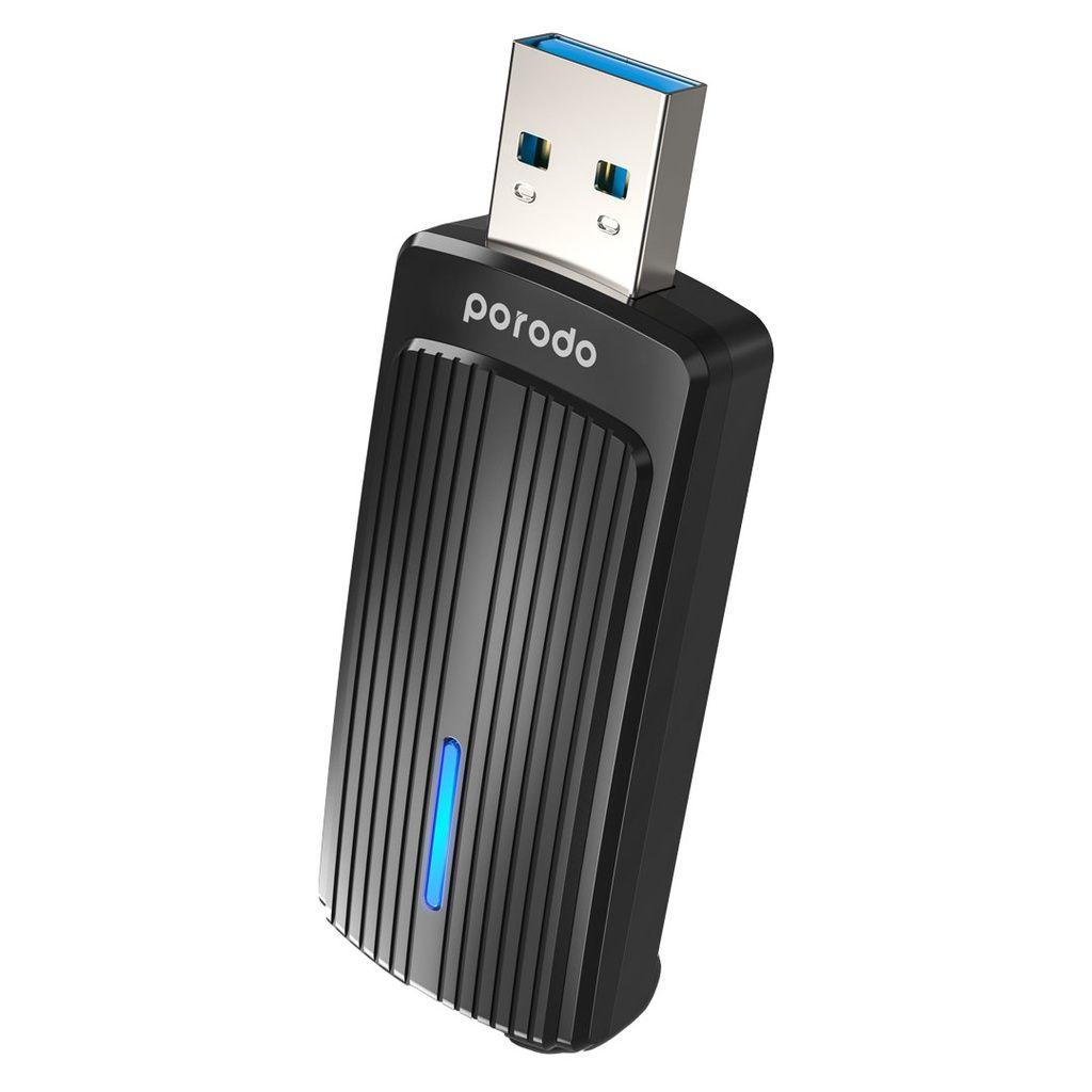 Porodo PD-WDB6AC-BK Dual Band WiFi6 USB Adapter 