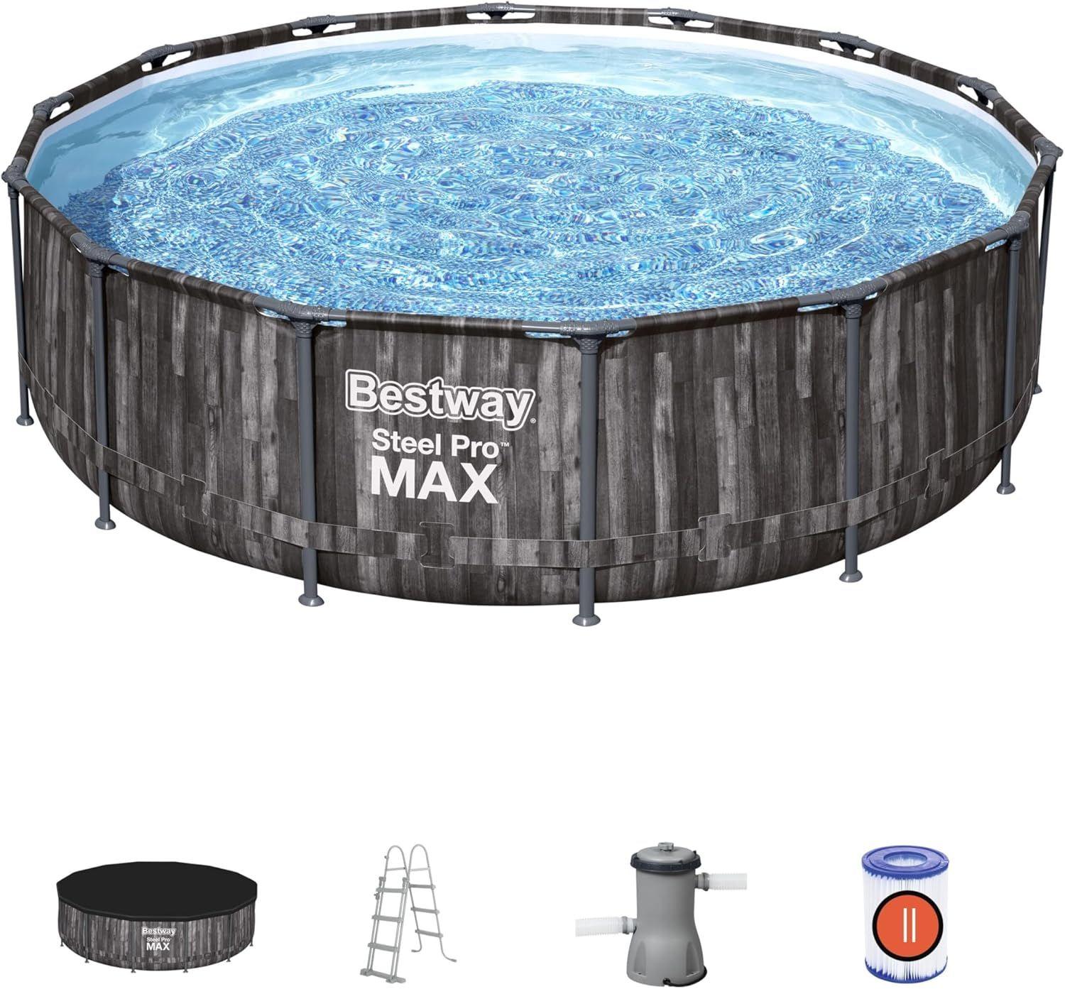 BESTWAY 4.27M X 1.07M POOL SET (Contents:Pool, Filter Pump(220-240V), Ladder, Cover, Compatible with Cartridge 58094(II)220-240V) 