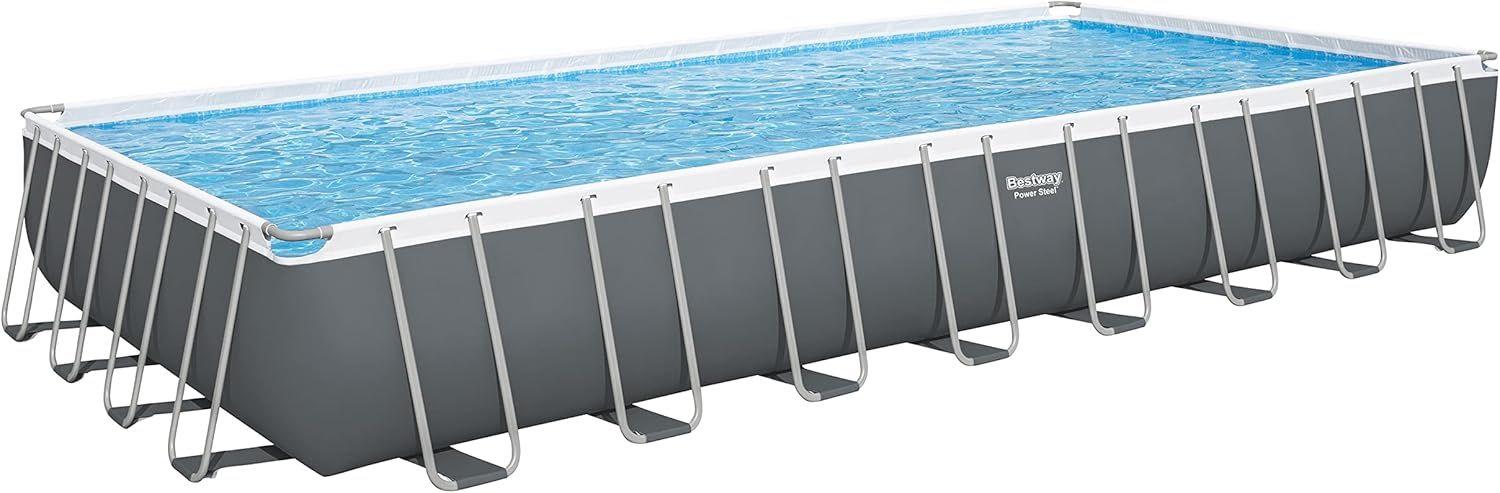 BESTWAY 9.56M X 4.88M X 1.32M RECTANGULAR POOL SET (Contents:Pool, Sand Filter Pump(220-240V), Ladder, Cover, Chemconnect Dispenser) 