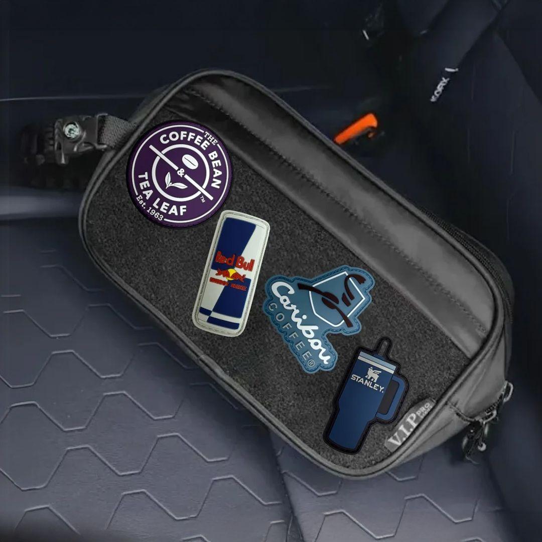 Rubber Sticker for Fabric Bags With Beverage Icons