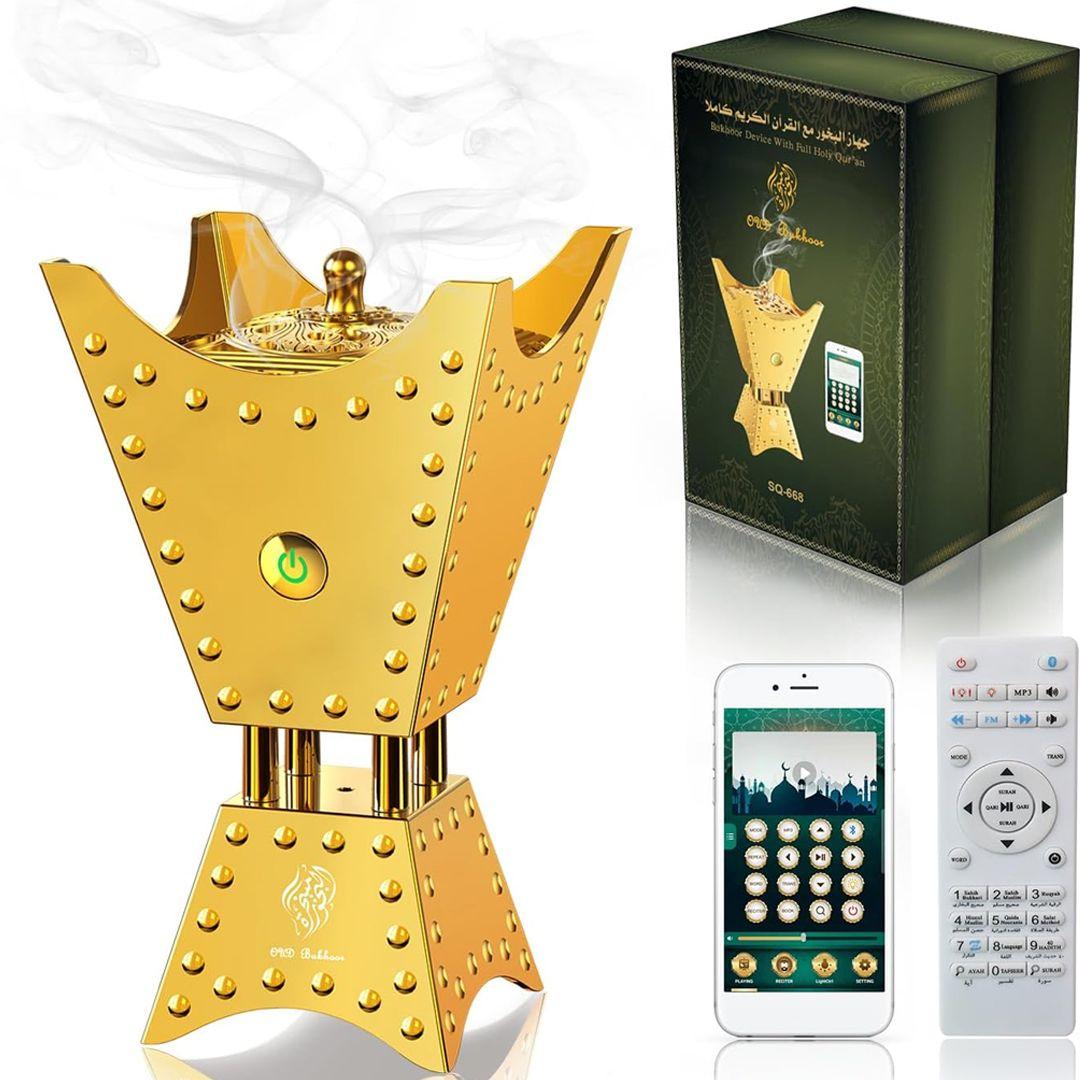 Electronic Incense Burner & Quran Bluetooth Speaker 2×1 with Full Remote Control