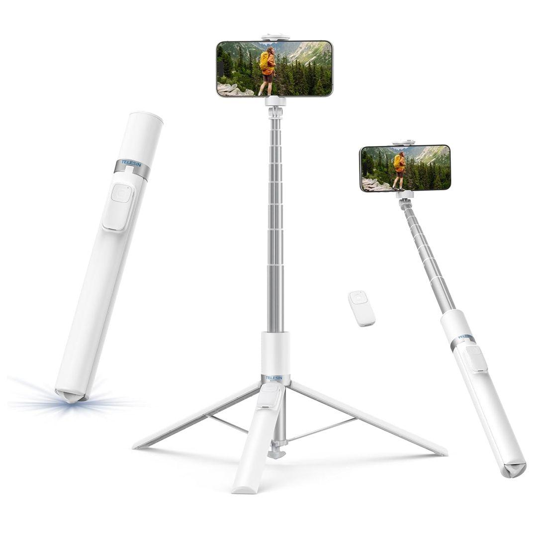 Telesin P1-TSS-002 Selfie Stick with Tripod Stand, Extendable up to 1.8m