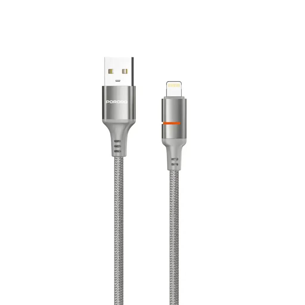 Porodo PD-CBL0027 USB-A to Lightning Cable with LED Light, 1.2m