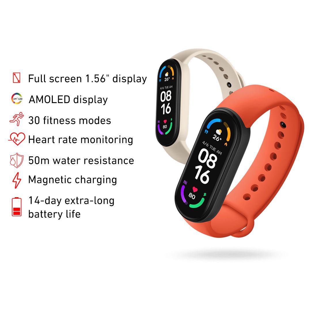Xiaomi Mi Band 6 1.56 Inch Full Touch Screen 5ATM Waterproof Smart Band Bracelet Magnetic Charge Mi Smart Bracelet