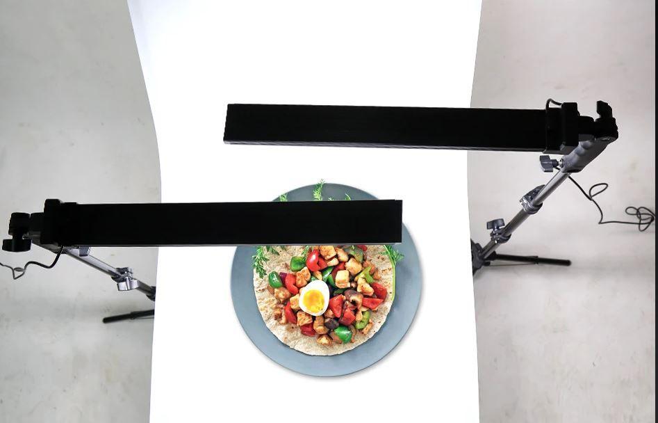 مجموعة إضاءة تصوير احترافية + طاولة تصوير قابلة للطي بحجم 60 × 100 سم 