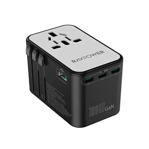 RAVPower PC1077 GaN 100W Travel Universal Power Adapter (Charger) 