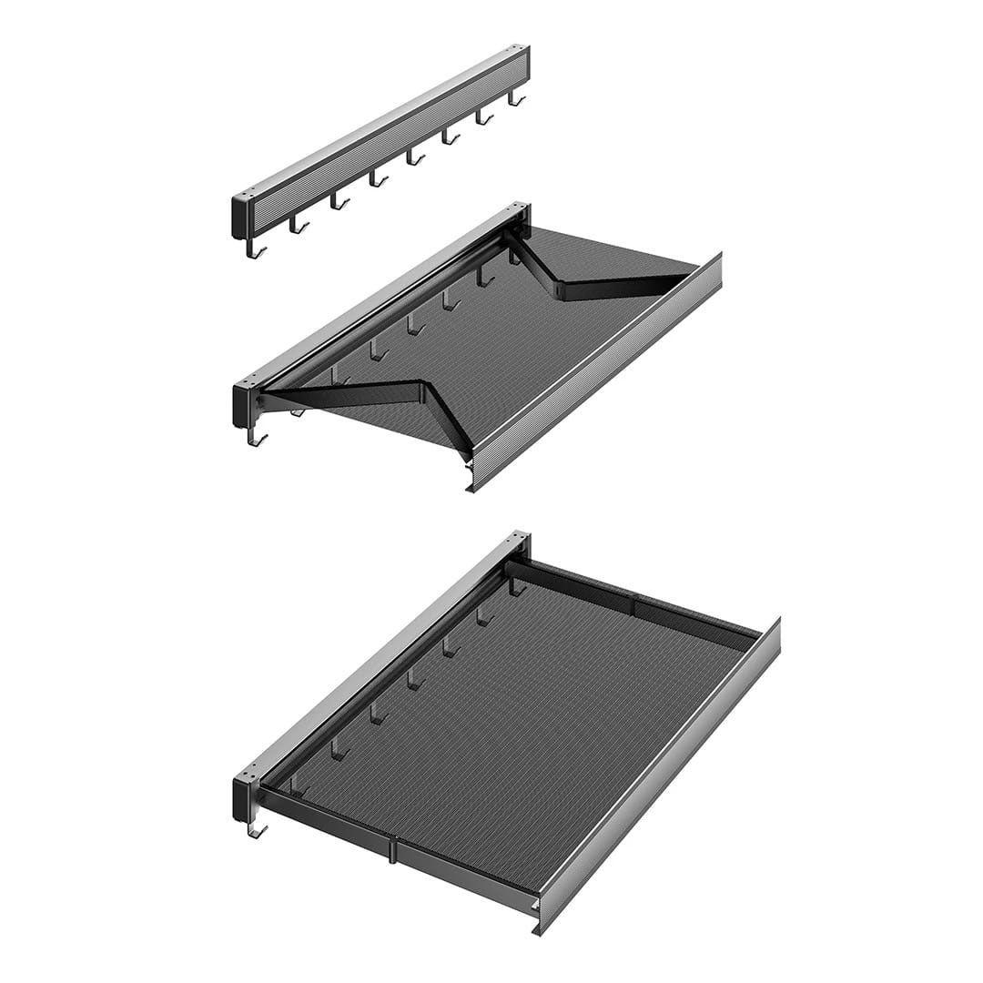 Space Saving Wall Mounted Foldable Mesh Clothes Dryer with Hanging Hooks for Drying Clothes