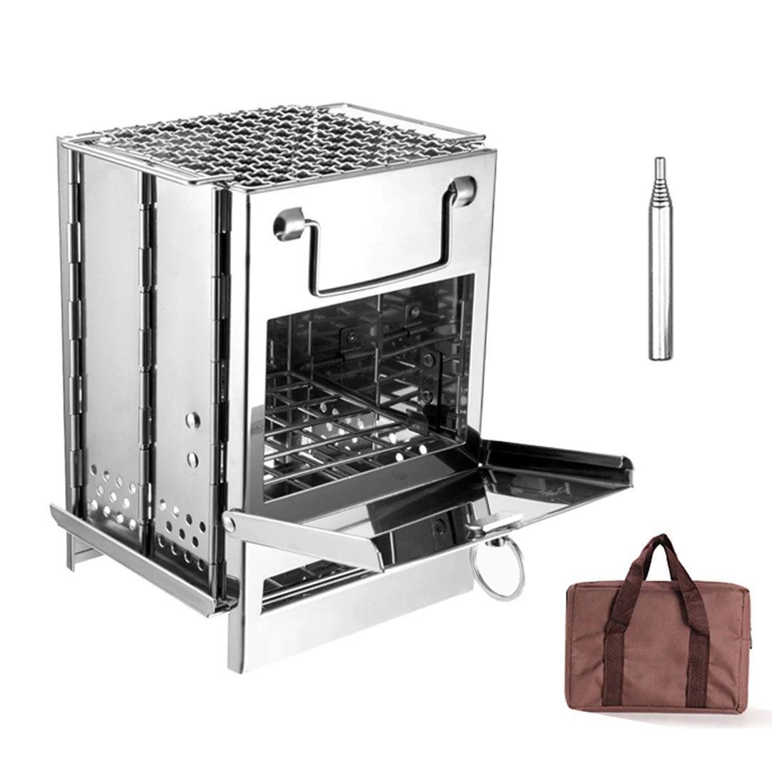 Versatile Portable Stainless Steel Folding Grill with Bag For Easy Carrying, Suitable for Camping