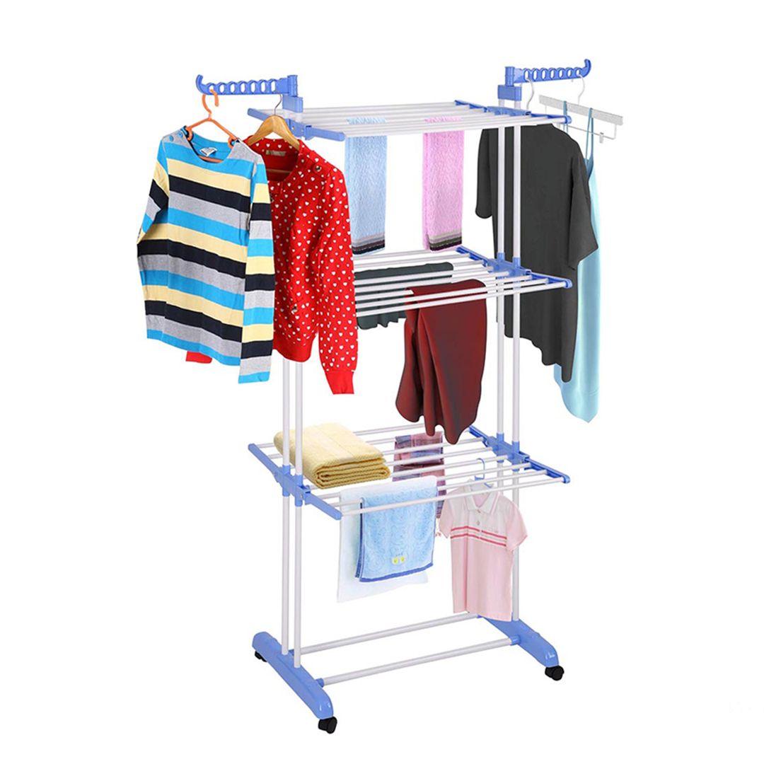 3 Layers clothes storage hanger organizer drying rack