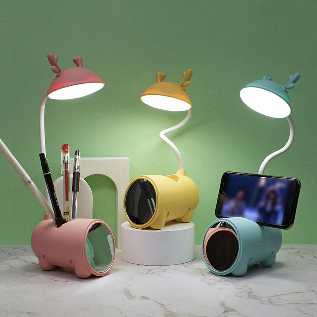Rechargeable USB Charging LED Touch Switch Fawn Stand Table Light for Home