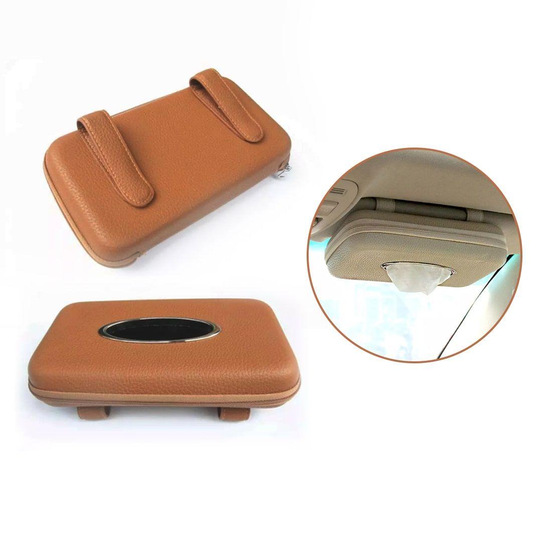 Car Napkin Holder Hanging Tissue Box Auto Sunshade Storage Boxes Microfiber Leather