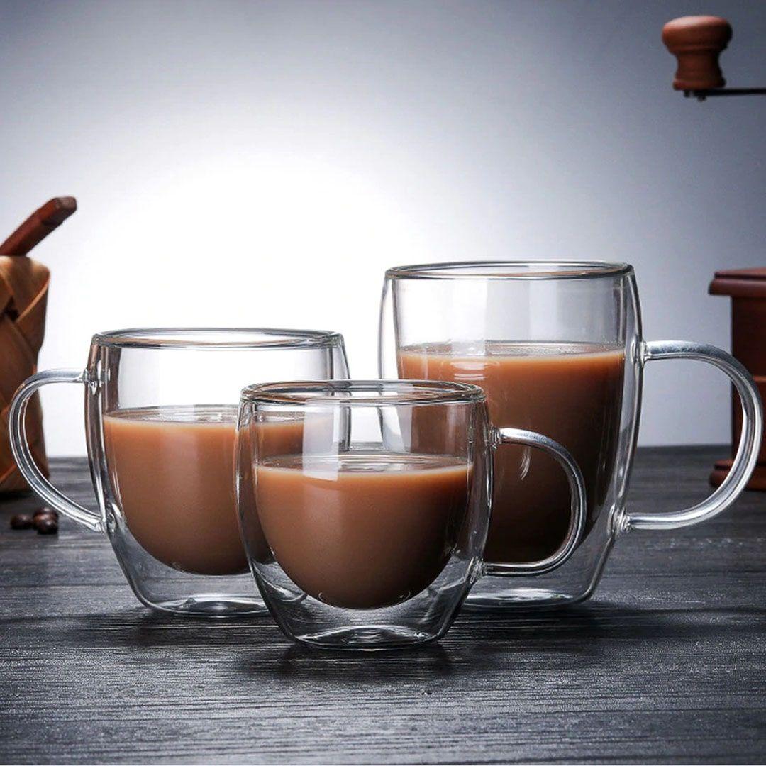 Heat Resistant Double Wall Glass Cup Coffee Mug Double Layer Reusable Carafe