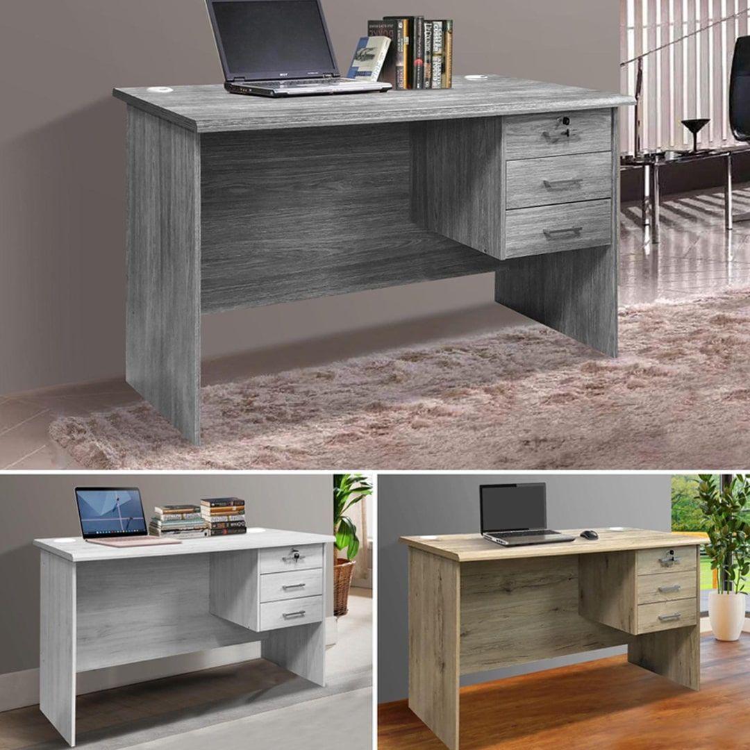 Study desk (Malaysian) 3 Drawers High-Quality Wood Modern 