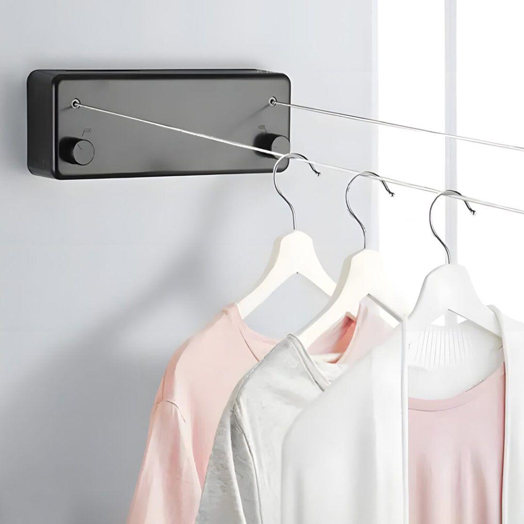 Retractable Laundry Line with Adjustable Stainless Steel Double Rope Wall Mounted 