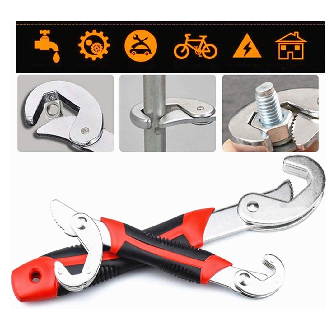 2PC Wrench Set - Multi-Function Universal Quick Snap'N Grip 9mm to 32mm Adjustable Wrench Spanner for Maintenance Repairs