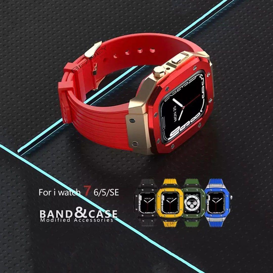 Luxury Modification Kit for Apple Watch Case Band Rubber Strap Accessories for IWatch Series 7 6 SE 5 4