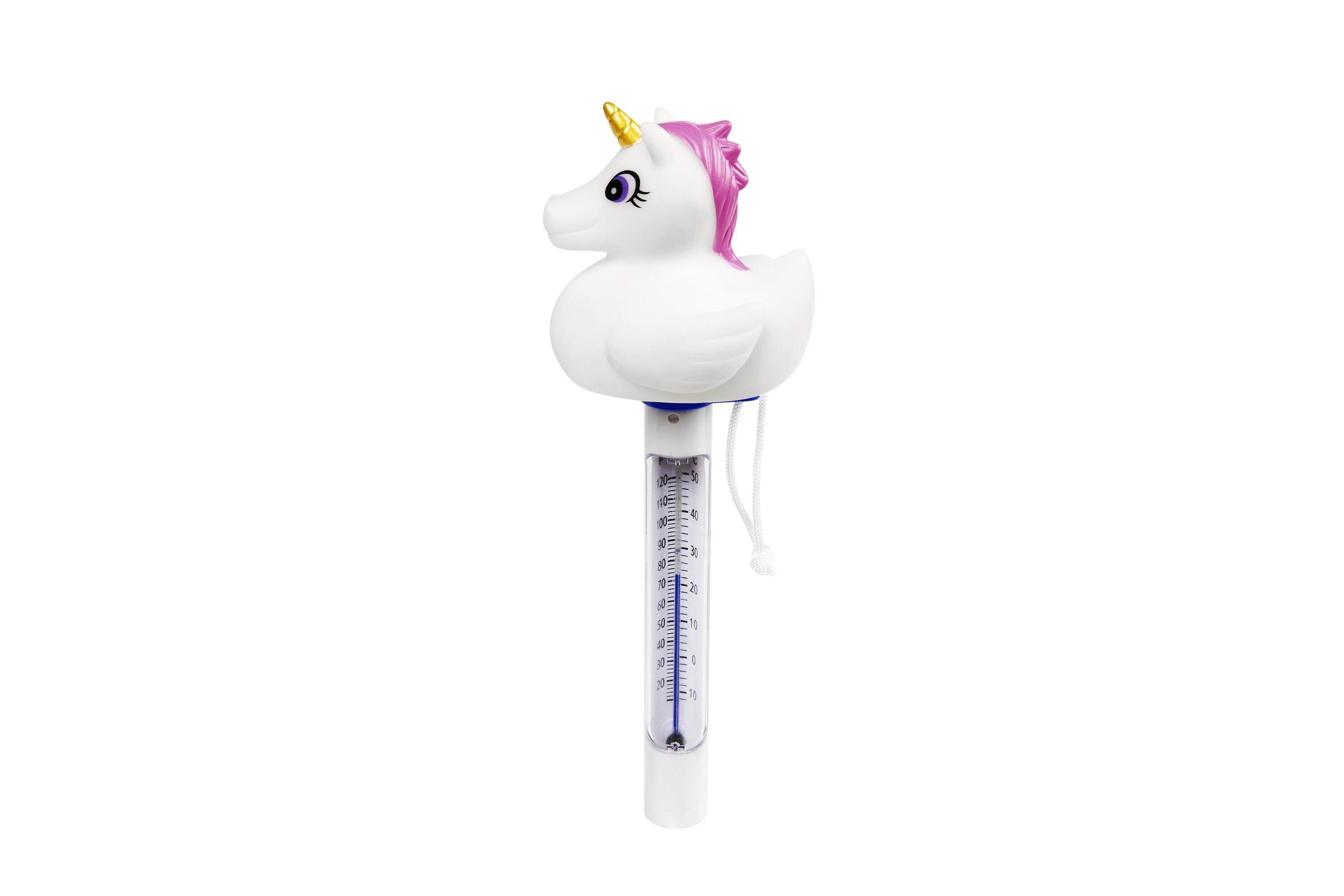 BESTWAY 58595 ASSORTED FLOAT POOL THERMOMETER (Contents:1 pool thermometer, 2 styles : unicorn, flamingo) 