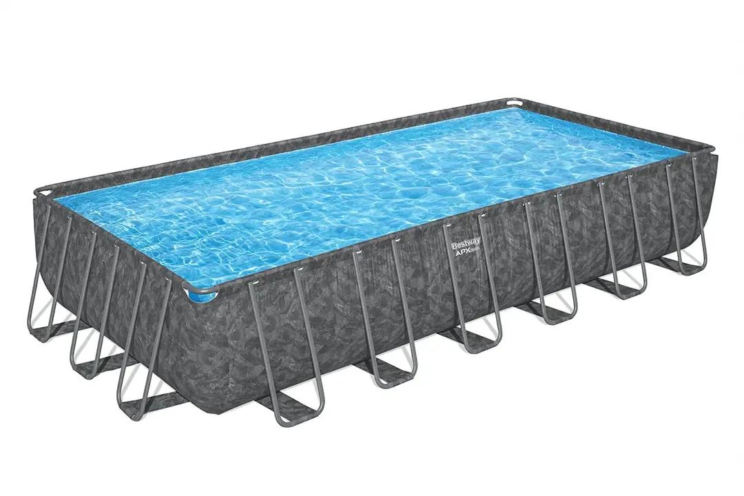 BESTWAY 7.32m x 3.66m x 1.32m Rectangular Pool Set (Pool, Sand Filter Pump(220-240V), Ladder, Cover, Polysphere? Pool Filtration Balls.) 