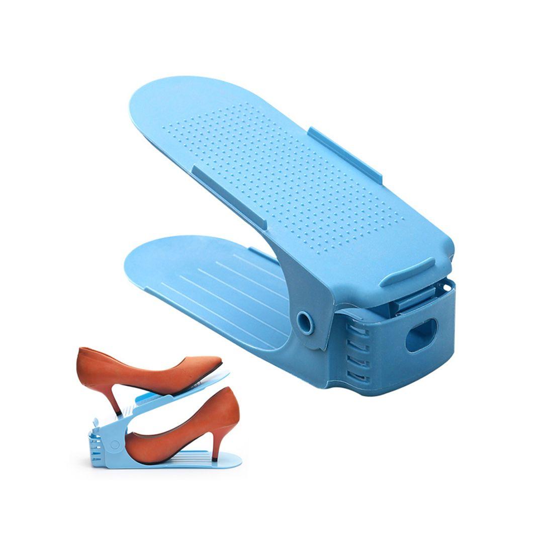 High-Quality Plastic 2-Tier Adjustable Shoe Rack and Organizer (4 Pcs set)