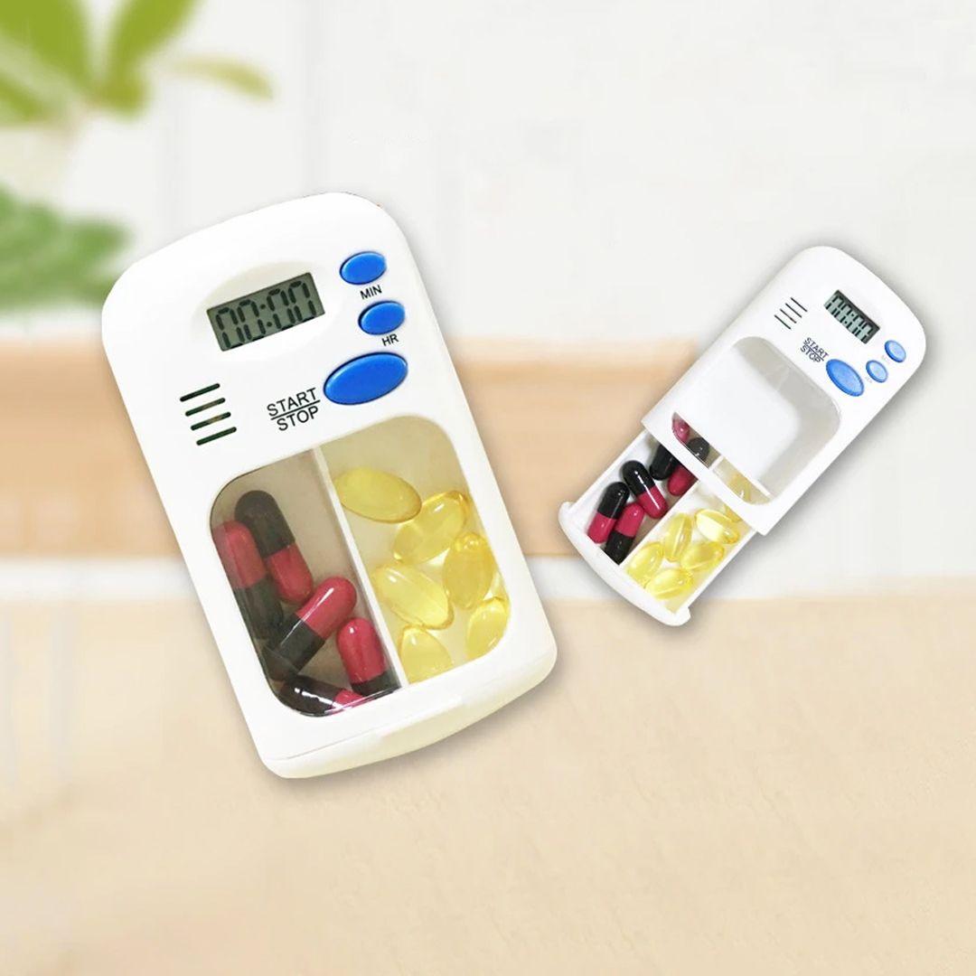 Automatic Pill Reminder Box Small Portable Efficient Setting Dispenser with LED Display